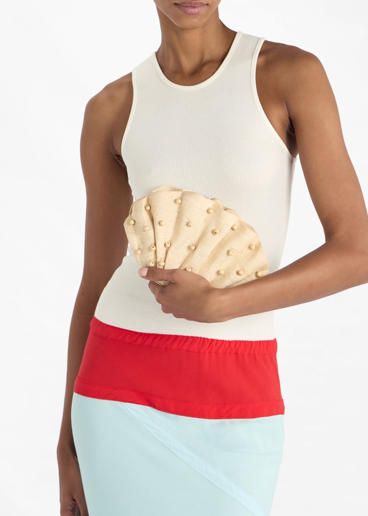 Poolside The Origami Scallop bag for Women - Beige in UAE | Level Shoes