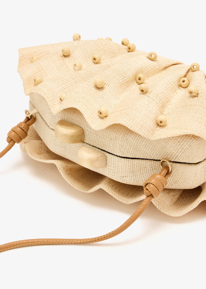 Poolside The Origami Scallop bag for Women - Beige in UAE | Level Shoes