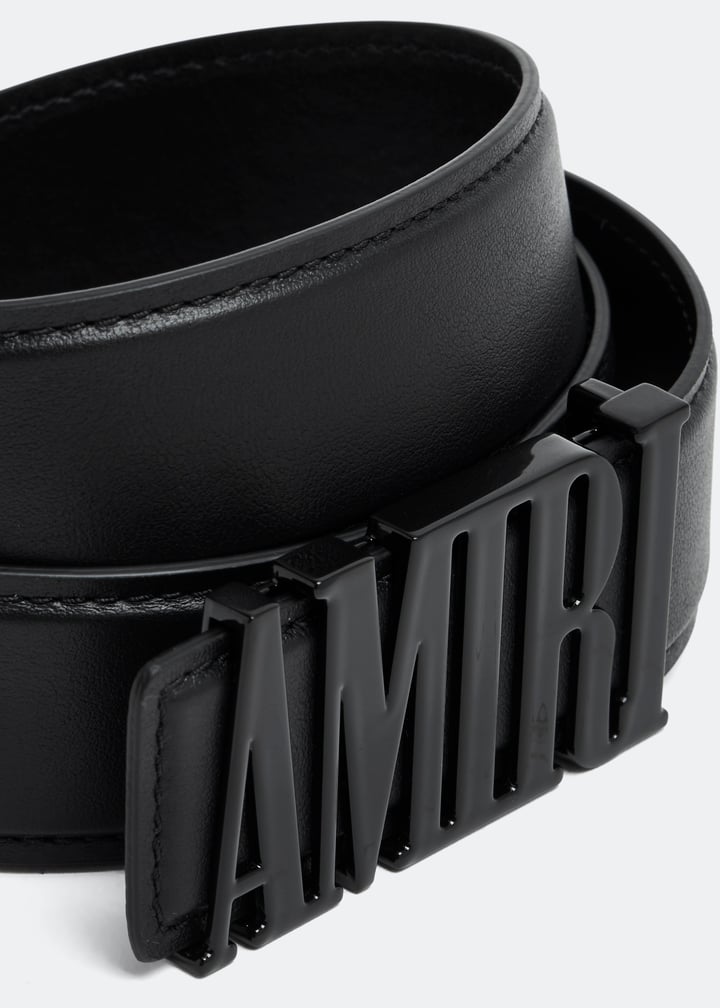 AMIRI Logo belt for Men - Black in USA | Level Shoes