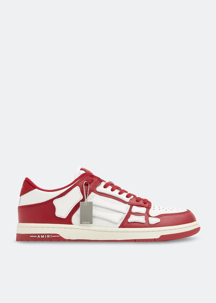 【個性を放つ】AMIRI ホワイト＆レッド Skel-Top Low スニーカー AMIRI Red & White Skel Top Low Sneakers Amiri