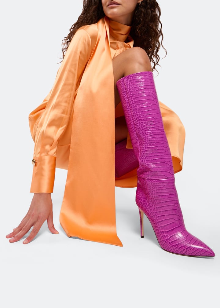 Paris Texas Croc-embossed leather boots for Women Pink in UAE