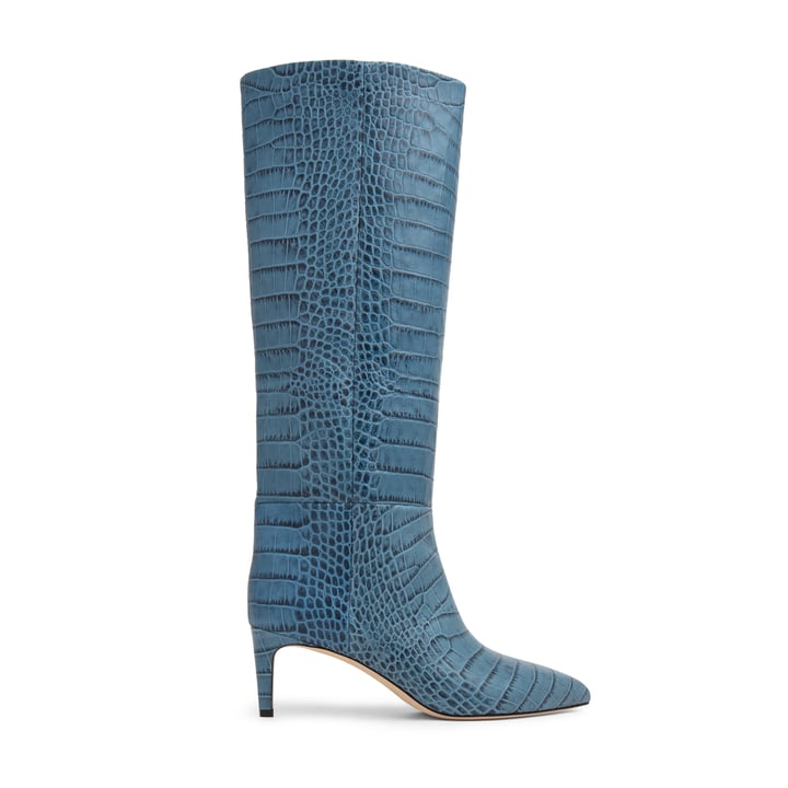 靴 PARIS TEXAS light blue python long boots Paris Texas 105mm Python Embossed Leather Boots In Icy Blue