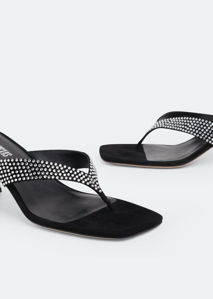 サンダル・ミュール PARIS TEXAS Women Sandals PX1543XVN01 BLK PINK Patent leather and PVC sandals in black - Paris Texas