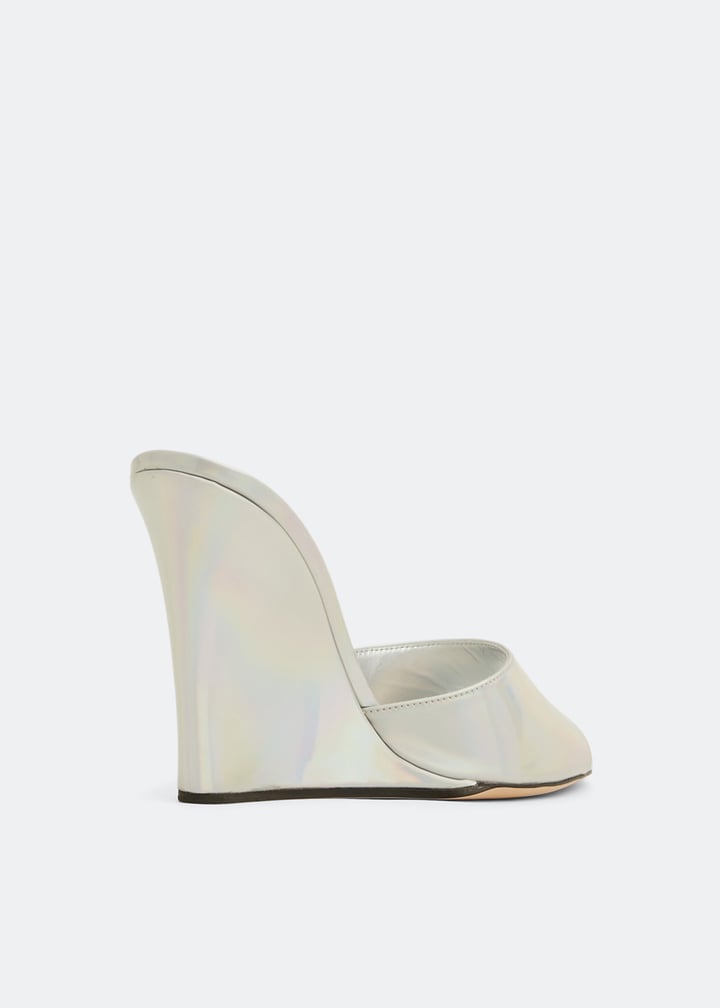Paris Texas Wanda wedge mules for Women - Silver in KSA