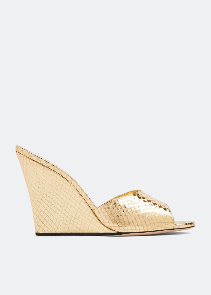 Paris Texas Wanda wedge mules for Women - Gold in UAE