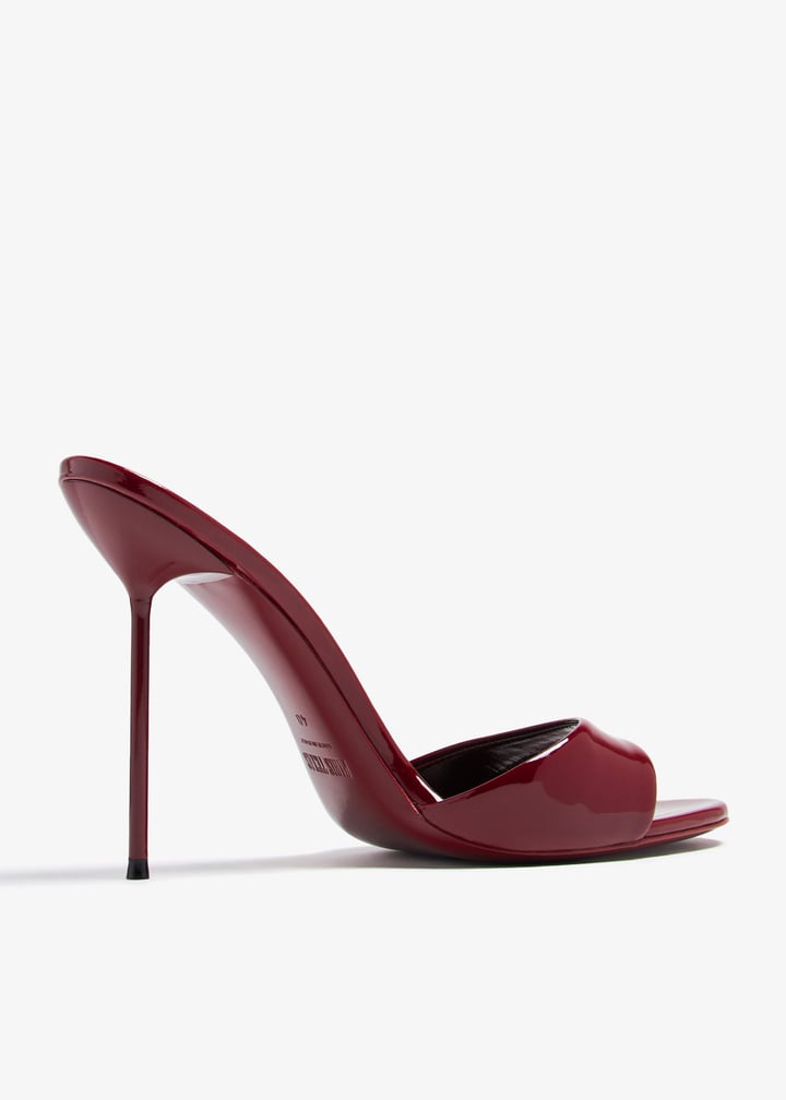 【関税込み】Paris Texas バーガンディ Lidia ミュール Lidia 70 patent leather mules in red - Paris Texas | Mytheresa