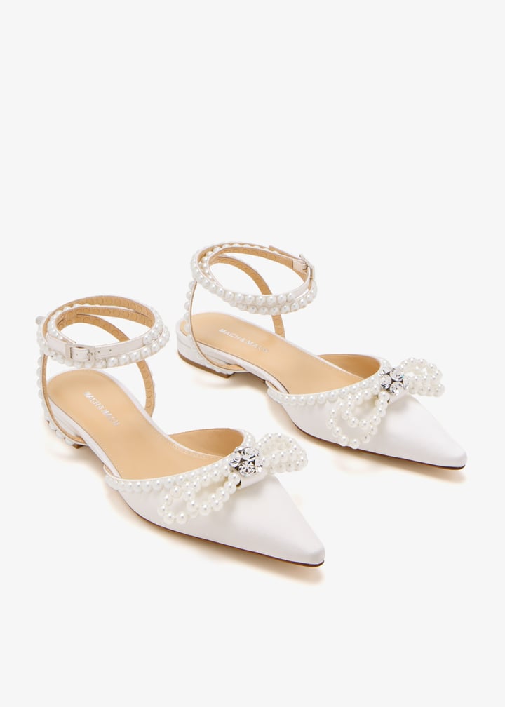 MACH & MACH Double Bow ballet flats for Women - White in UAE