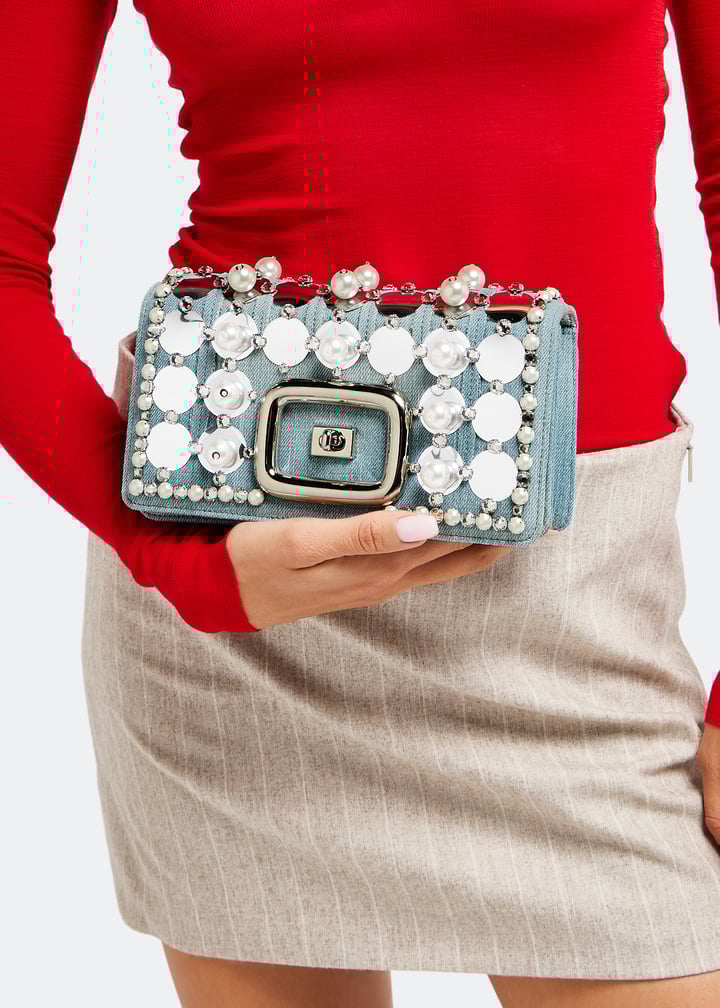 Roger Vivier Viv' Choc Disco mini bag for Women - Blue in