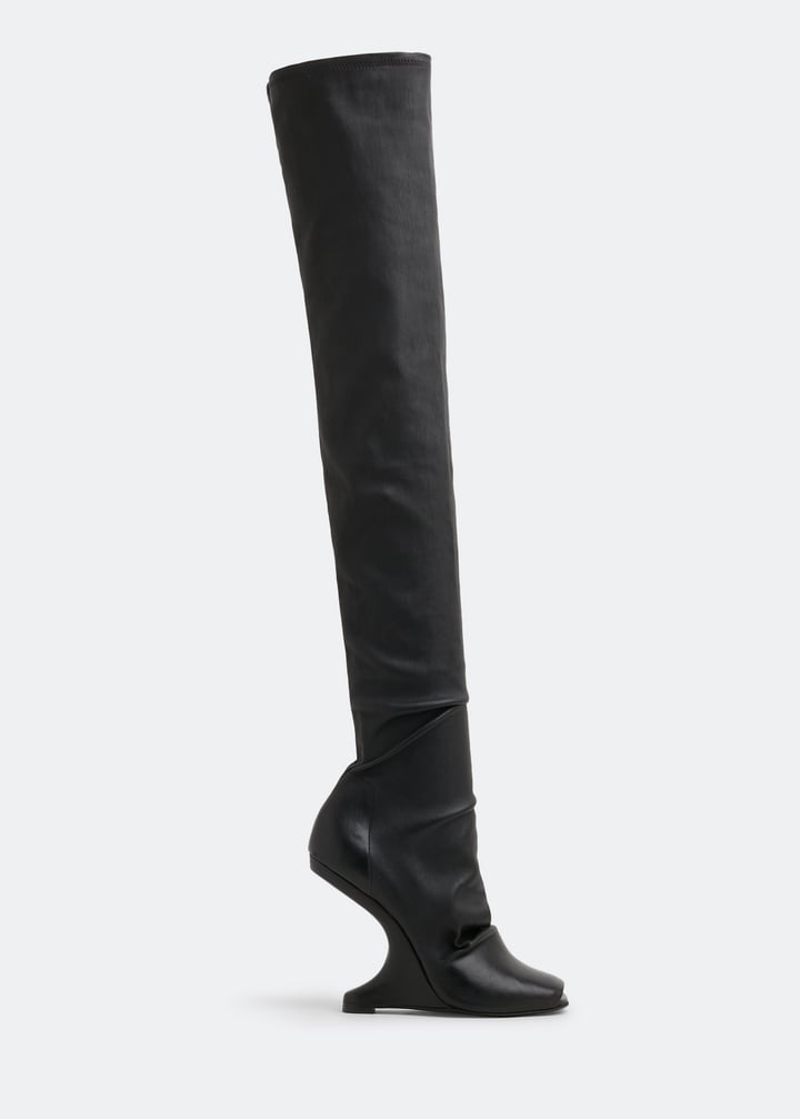 ミドルブーツ RICK OWENS Women Boots RP01D2845LS0 90 BLACK Buy Rick Owens Wmns Minimal Grill Stretch Boot 'Black Clear