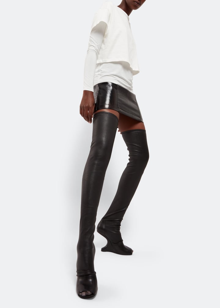 Rick Owens Cantilever stretch knee boots for Women - Black