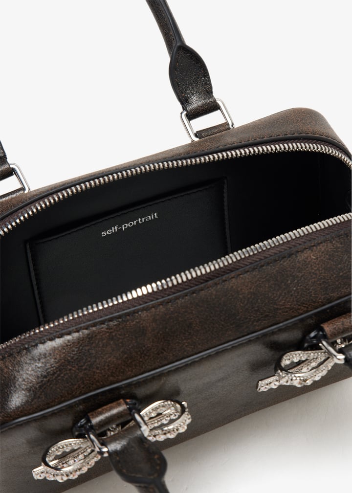 Self-Portrait Distressed mini tote bag for Women - Black in UAE