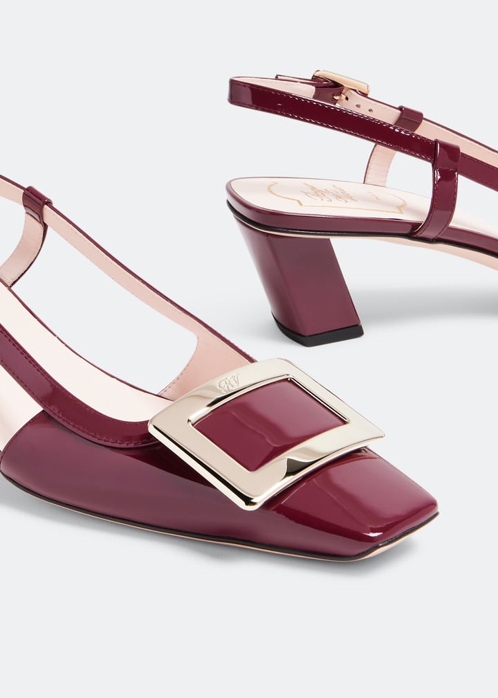 フラットシューズ ROGER VIVIER BELLE VIVIER BORDEAUX SUEDE SLINGBACK FLATS ROGER VIVIER Belle Vivier bordeaux suede slingback flats