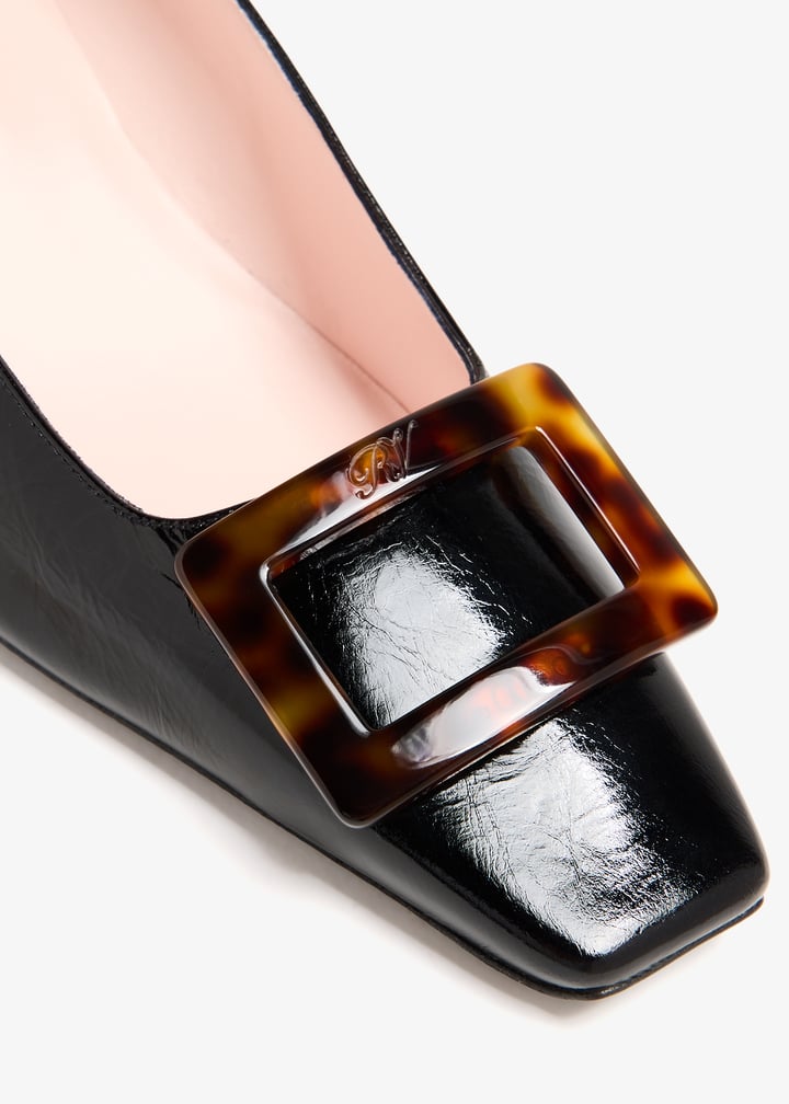 【関税&送料込】Roger Vivier Belle Vivier Black Pink Leather Belle Vivier Mary Janes in leather Black Woman