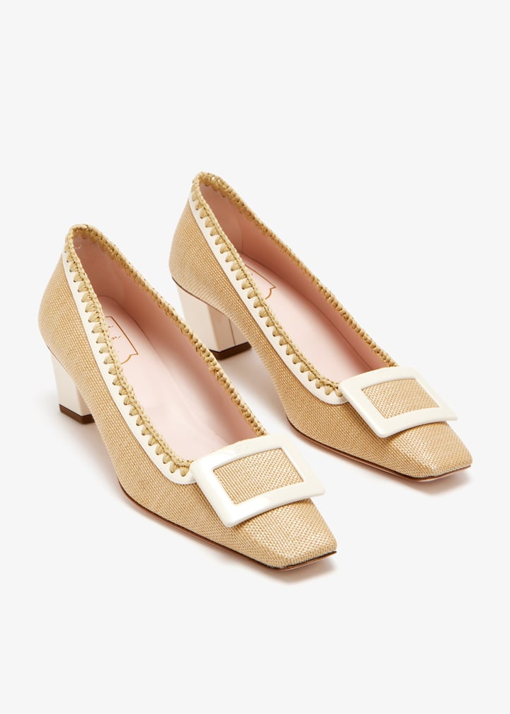 Roger Vivier Belle vivier ベージュハイヒール Roger Vivier Belle Vivier 45MM Leather Buckle Pumps | Saks