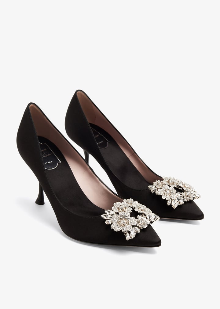 国内発送【ROGER VIVIER】RV フラワー ストラス ヘッドバンド Roger Vivier RV Bouquet strass buckle pumps for Women