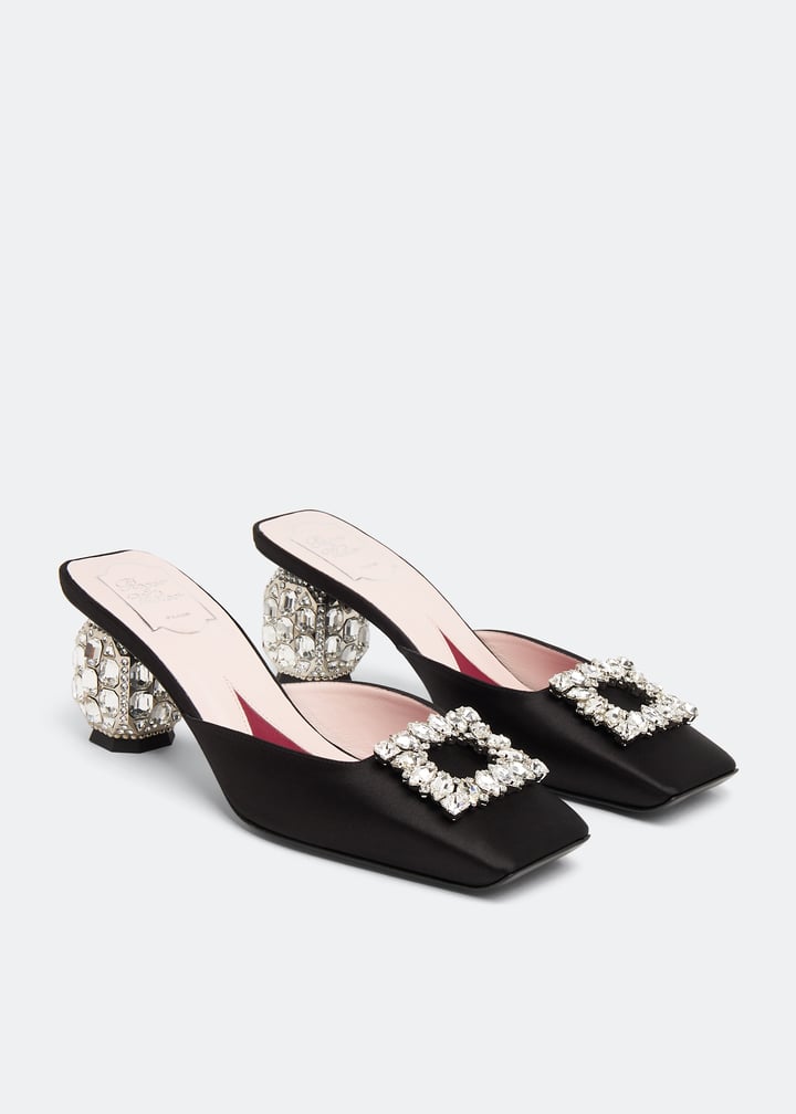 Roger Vivier Jewel heel rhinestone buckle mules for Women