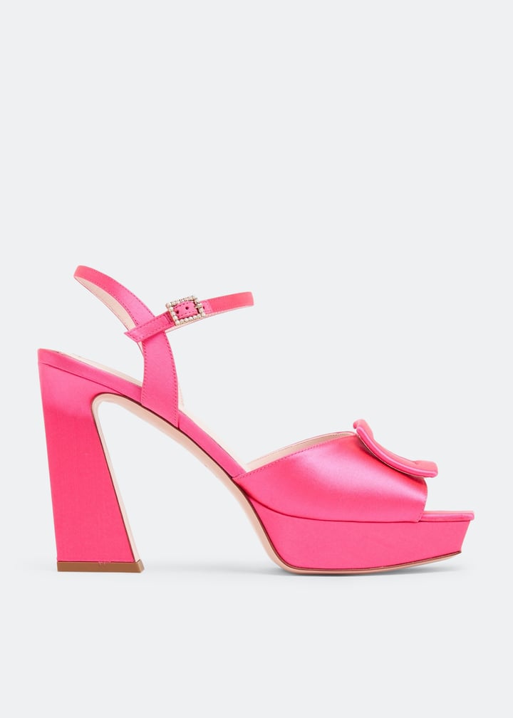 Roger Vivier Covered buckle platform sandals for Women Pink in