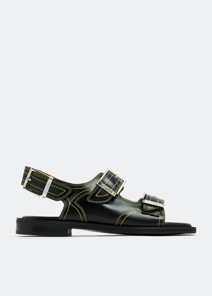 Ganni Embroidered Western sandals for Women - Black in UAE