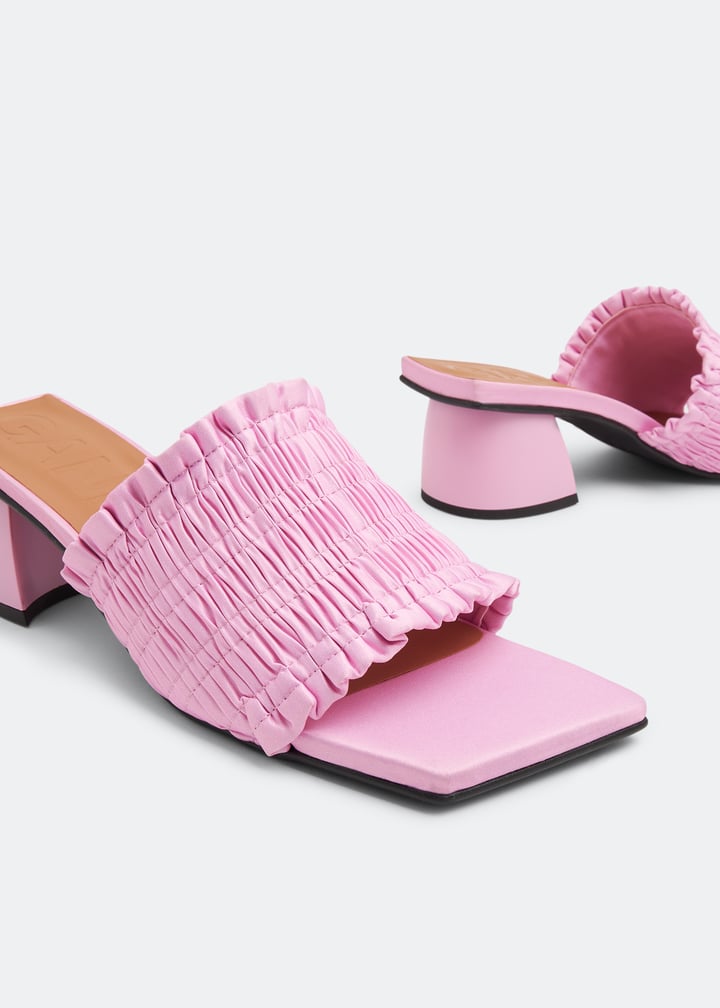 Ganni Smock kitten heel mules for Women - Pink in UAE