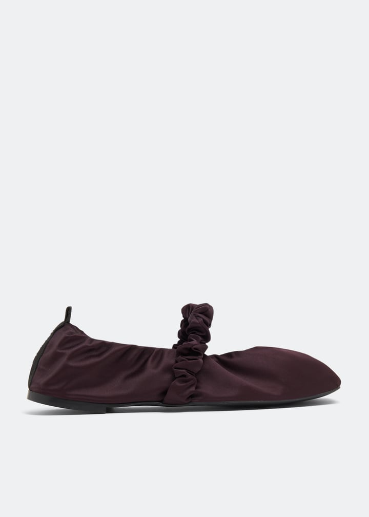Ganni Scrunchie ballerinas for Women - Burgundy in USA