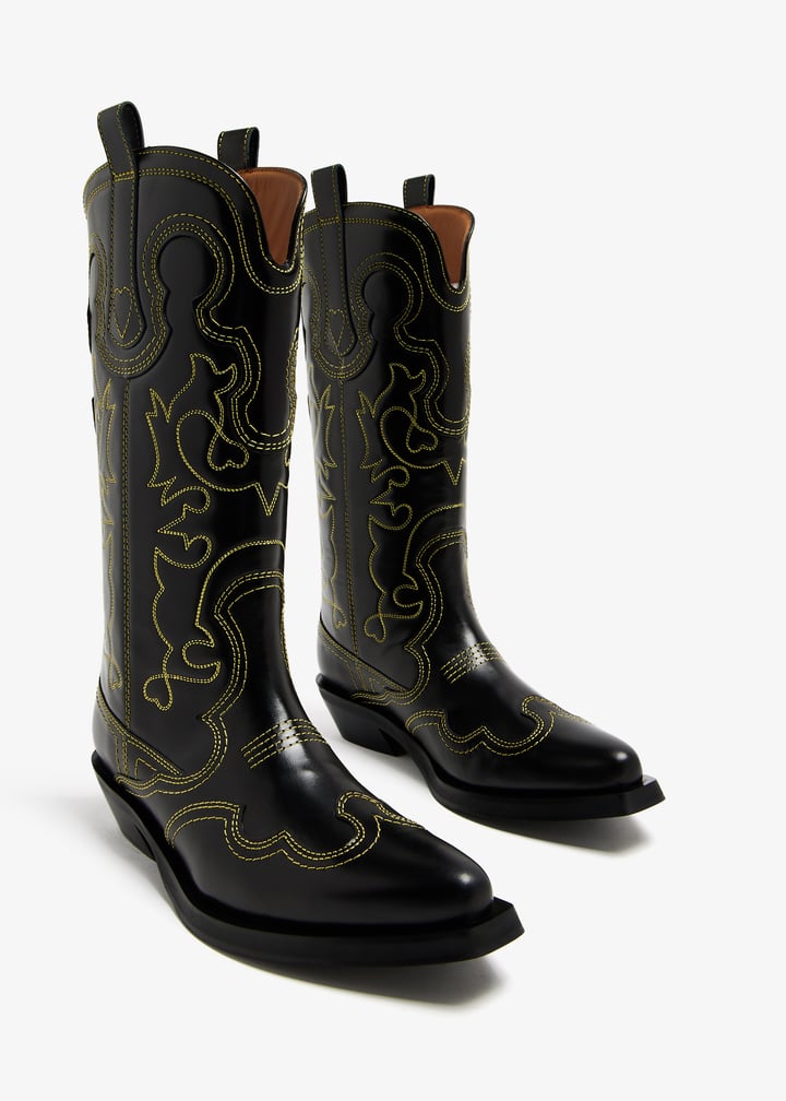 Ganni Embroidered Western boots for Women - Black in UAE Ganni Embroidered Western boots for Women - Black in UAE
