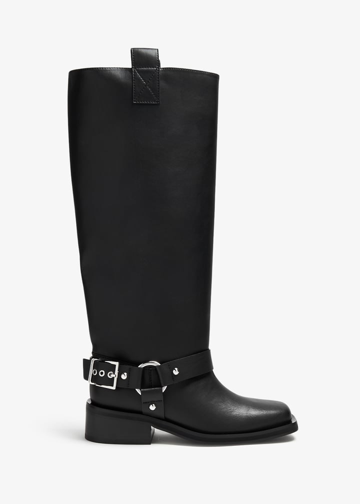 Ganni Biker under-knee boots for Women Black in Kuwait Level Shoes