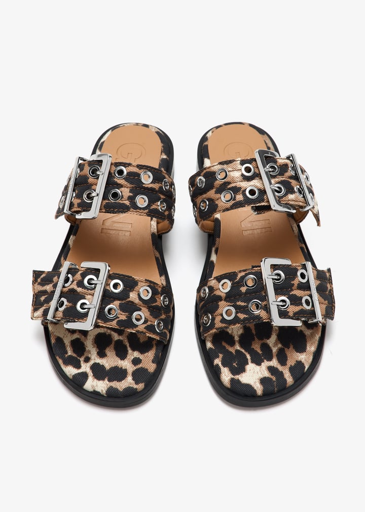 Ganni Feminine buckle sandals for Women - Animal Printed in