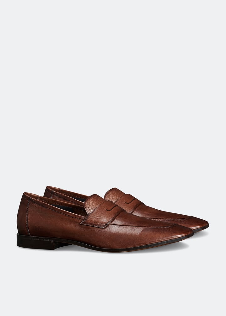 Berluti Lorenzo Kangaroo leather loafers for Men - Brown in