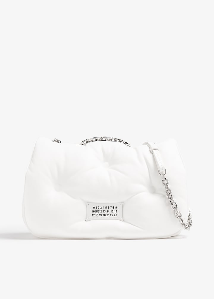 Glam Slam medium White ショルダーバッグ Maison Margiela Women's' Medium Glam Slam Flap Shoulder Bag
