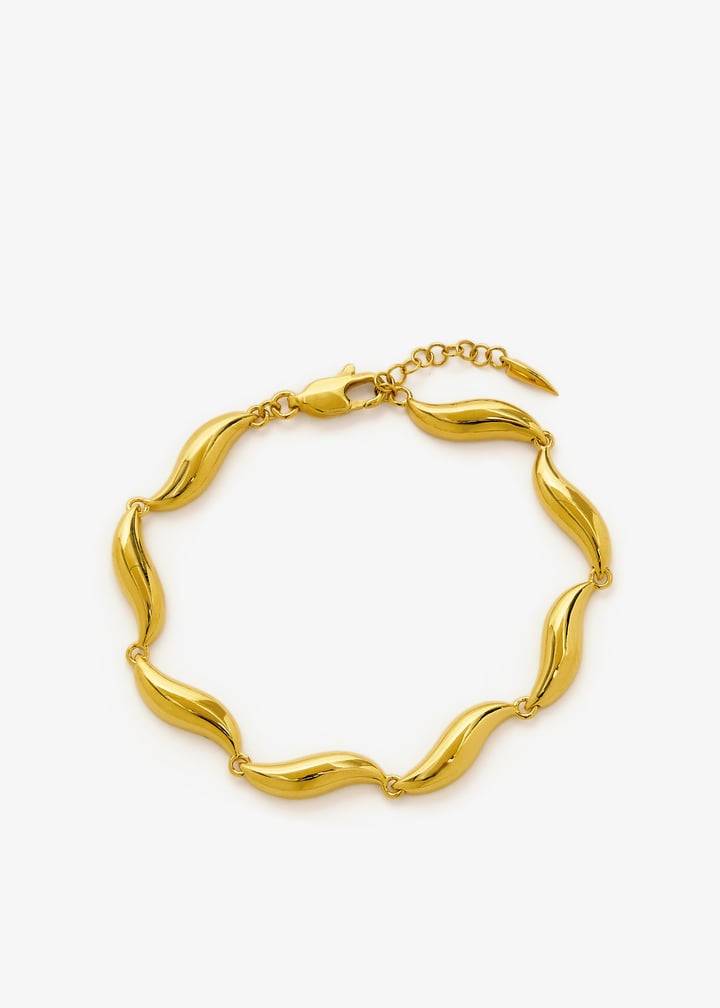 【MISSOMA】SAVI アシンメトリー チェーン ブレスレット Missoma 18ct Gold-Plated Vermeil Silver Savi Textured Link