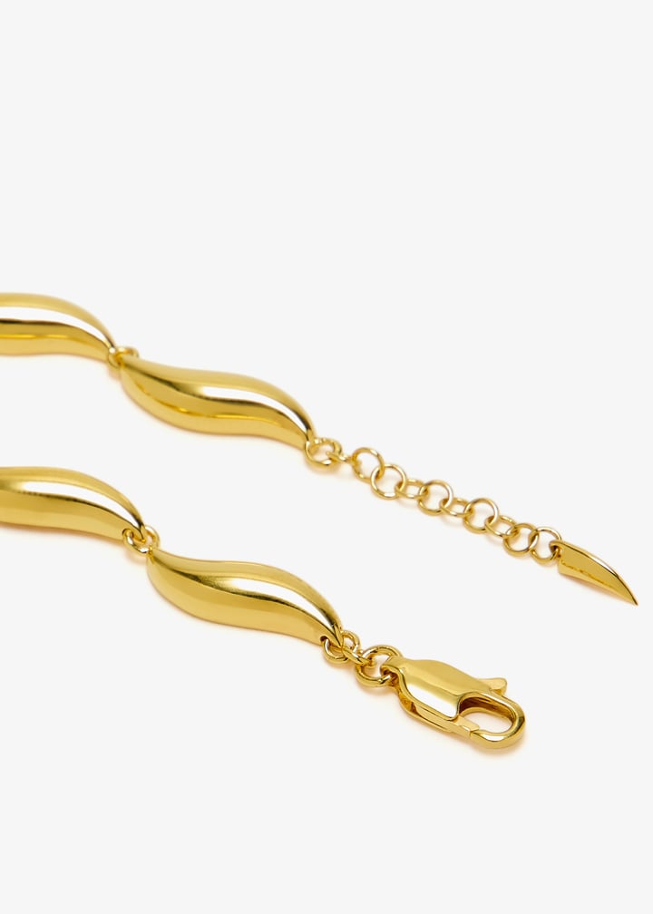 【MISSOMA】SAVI アシンメトリー チェーン ブレスレット Savi Asymmetric Square Snake Chain Bracelet | Missoma