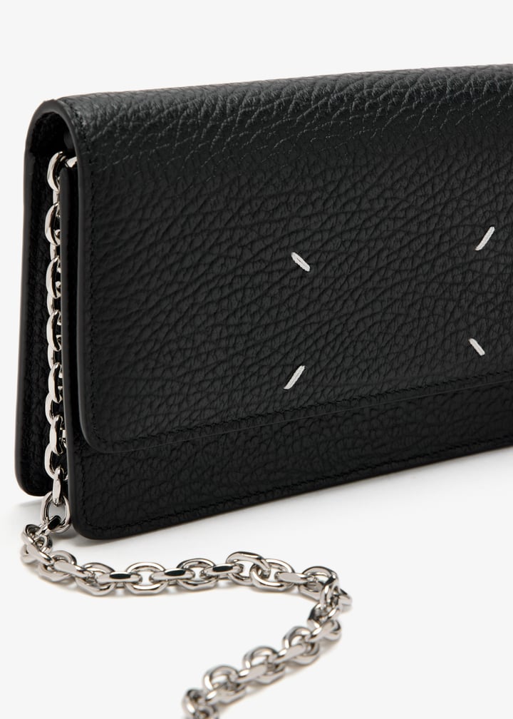 メゾンマルジェラ leather chain wallet Maison Margiela Four stitches chain wallet for Women - Black