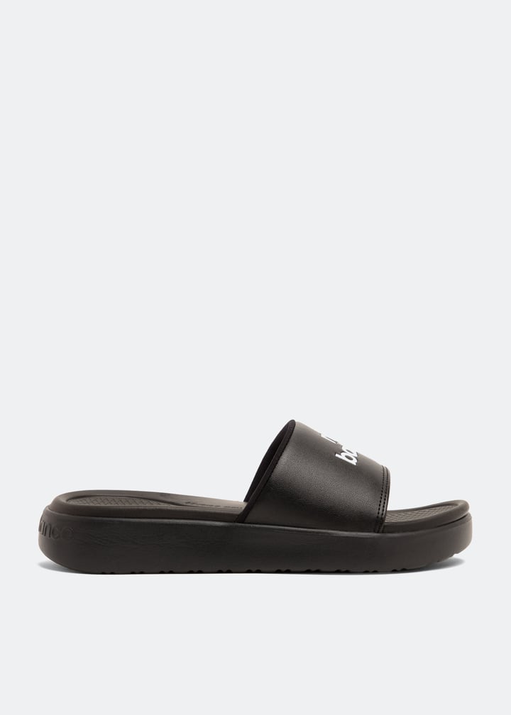 New Balance Logo slides for Men - Black in UAE | Level Shoes