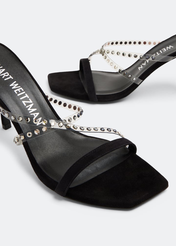 【新品未使用】Stuart Weitzman ミュールヒール　ブラック　37 新品未使用】Stuart Weitzman ミュールヒール ブラック 37