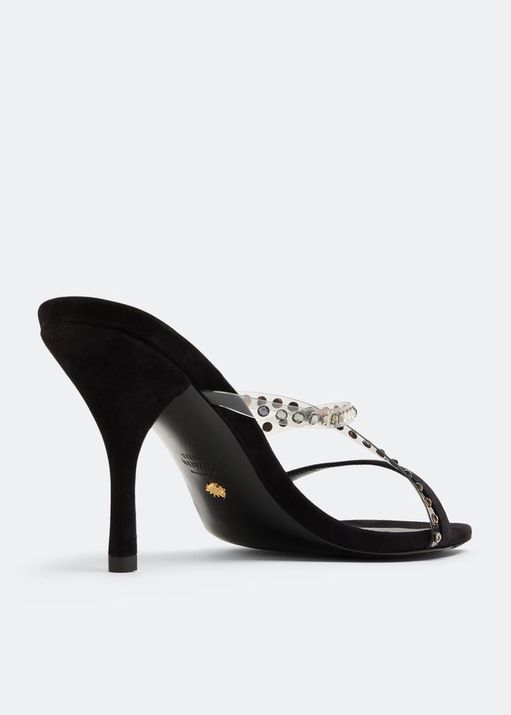 Stuart Weitzman Strapeze crystal 85 mules for Women - Black