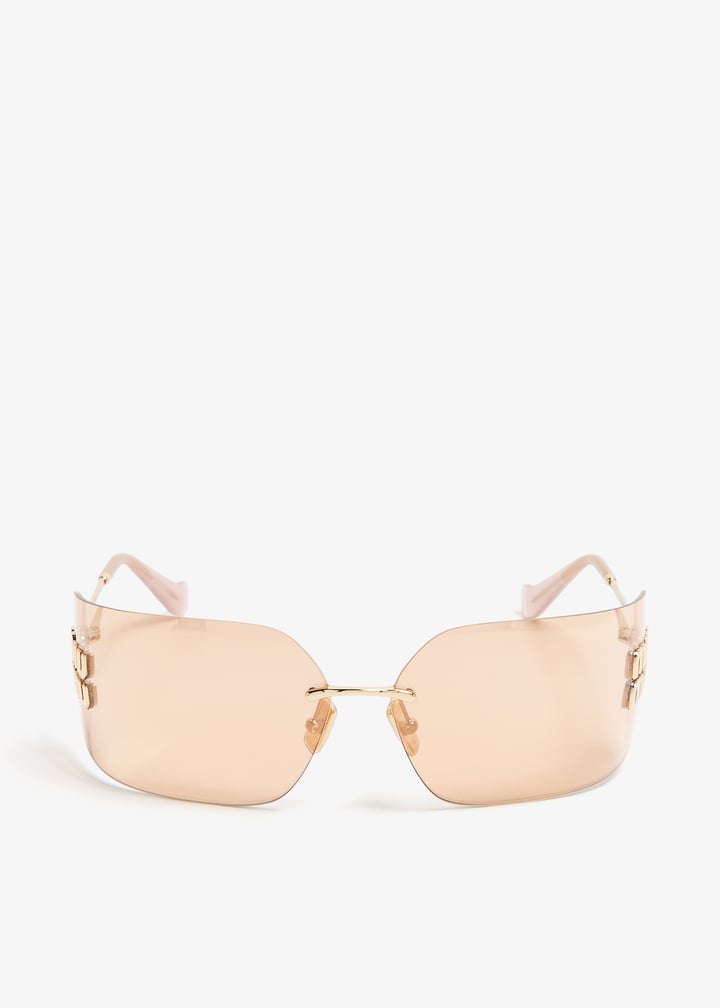 【極美品✨】 miumiu Rimless glasses Rhinestone Miu Miu Rimless Runway MU 54YS ZVN20F Sunglasses - US