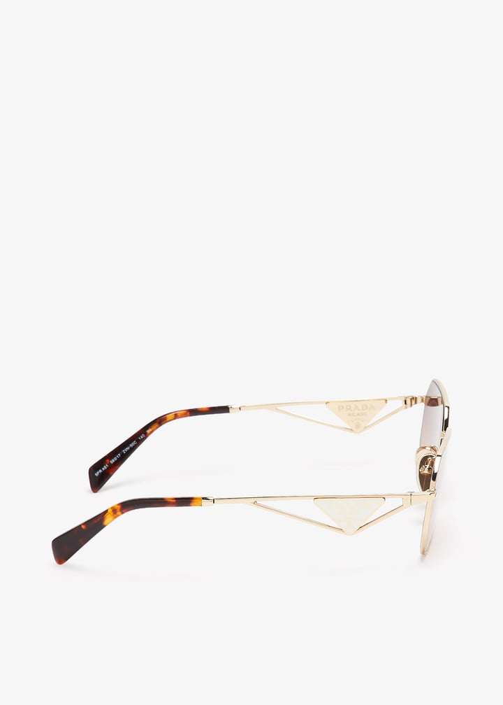 Prada Triangle logo sunglasses for Women - Gold in UAE