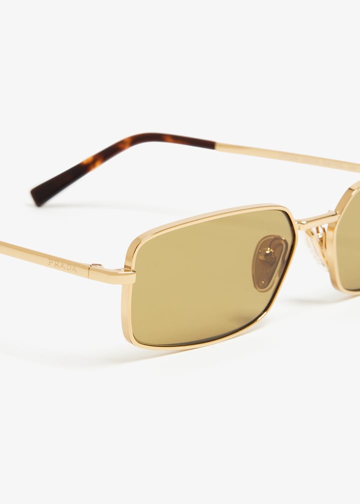 美品✨️　PRADA sunglasses gold brown logo Prada Geometric Sunglasses Gold/Brown (SPRA51) in Metal with