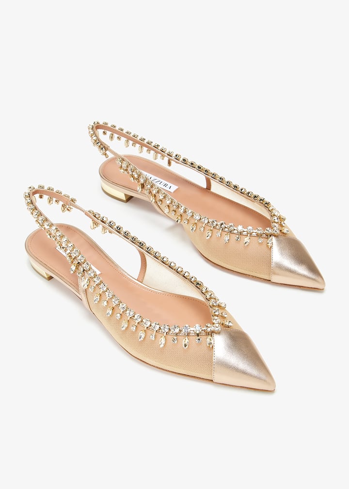 【送料&関税込】Aquazzura Temptation Crystal Flats Temptation Crystal Slide 74 Aquazzura@ Official
