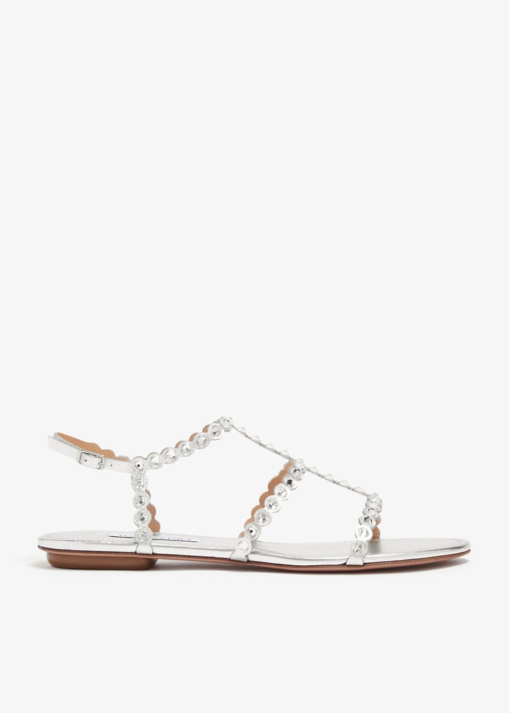 Aquazzura Tequila flat sandals for Women - Silver in UAE
