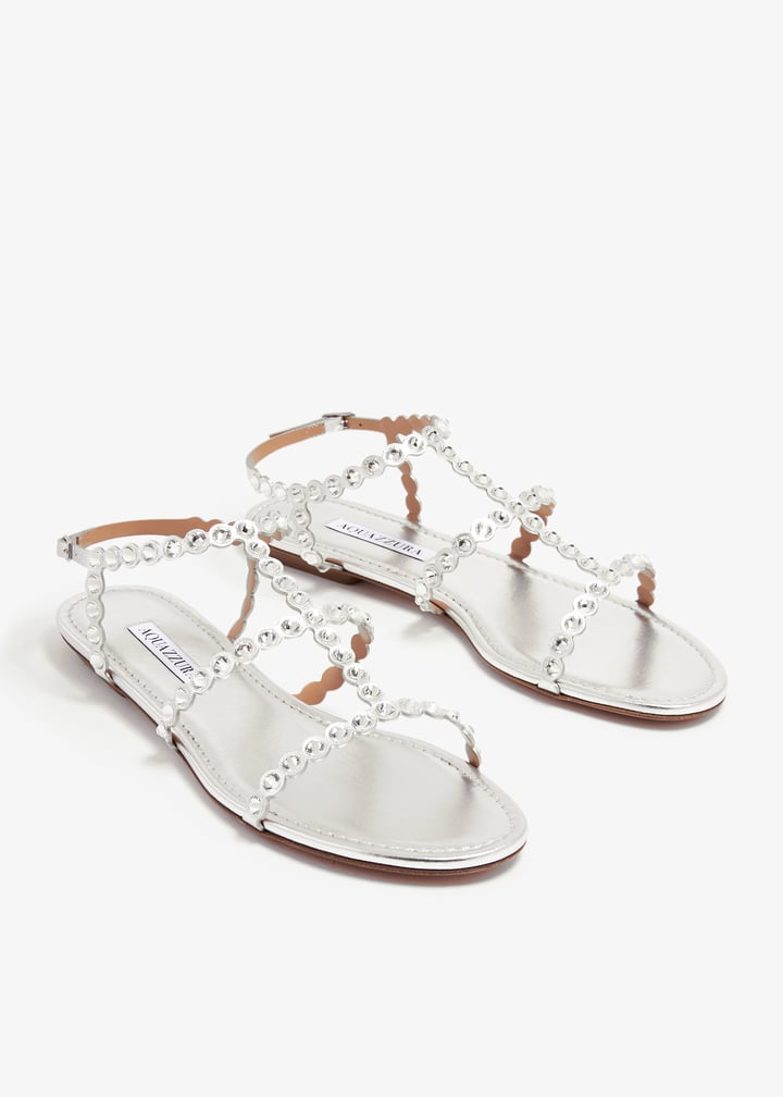 Aquazzura Tequila flat sandals for Women - Silver in UAE