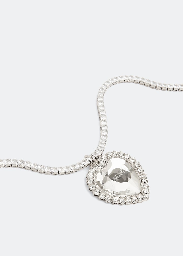 VETEMENTS Crystal Heart necklace for Men Silver in KSA Level Shoes