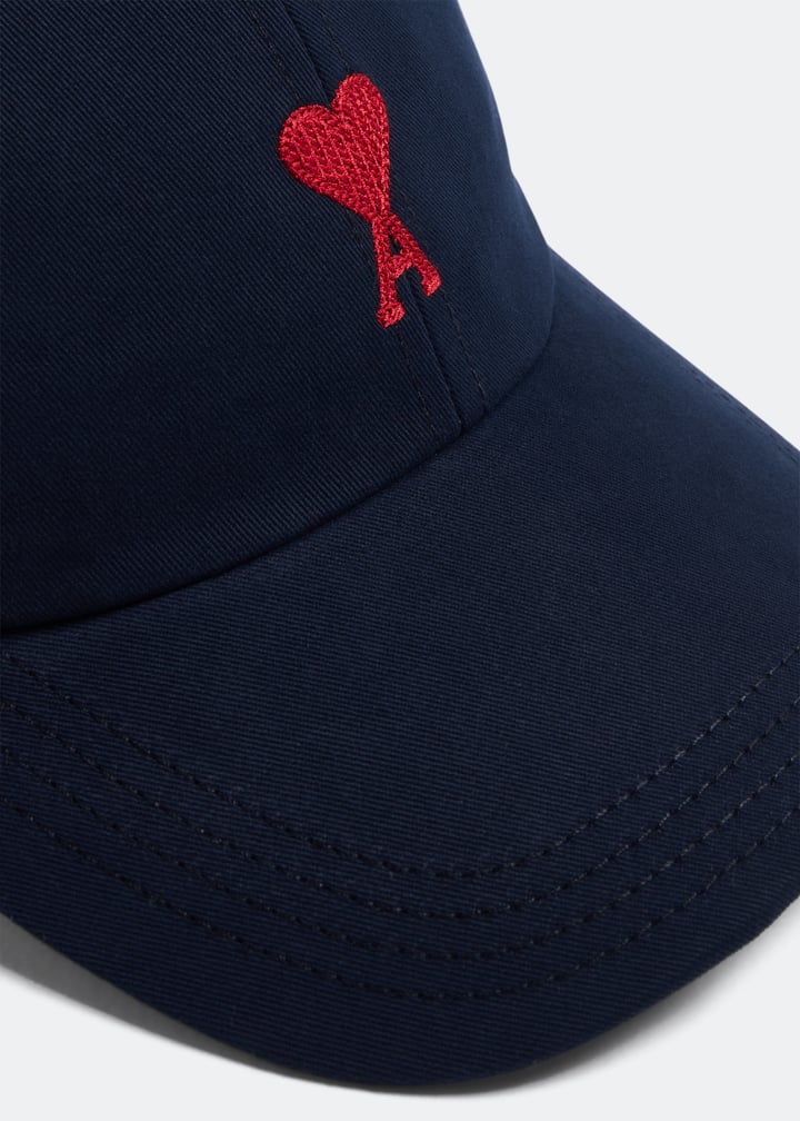 キャップ AMI Chainstitch Heart Logo Cap KM077 Black Cap | Ami De Coeur | AMI PARIS US