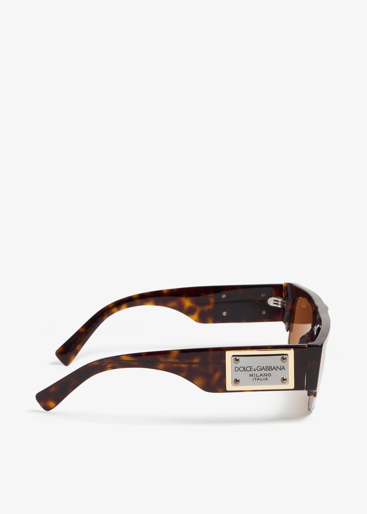 DOLCE&GABBANA サイドマーク　サングラス　ブラウン DOLCE&GABBANA(ドルチェアンドガッバーナ) サングラス - ダーク