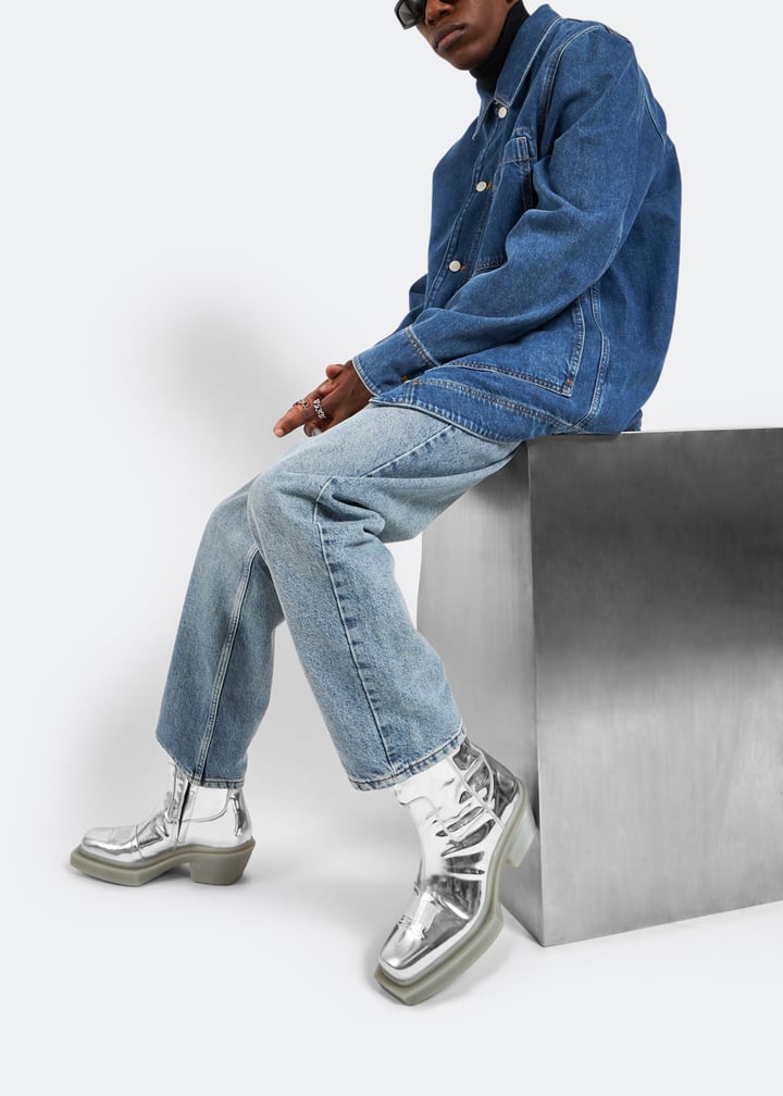 VTMNTS Ankle Cowboy boots for Men - Silver in Kuwait | Level Shoes
