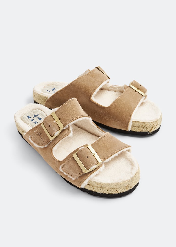 maru Manebí Nordic fur sandals for Women - Beige in Oman | Level