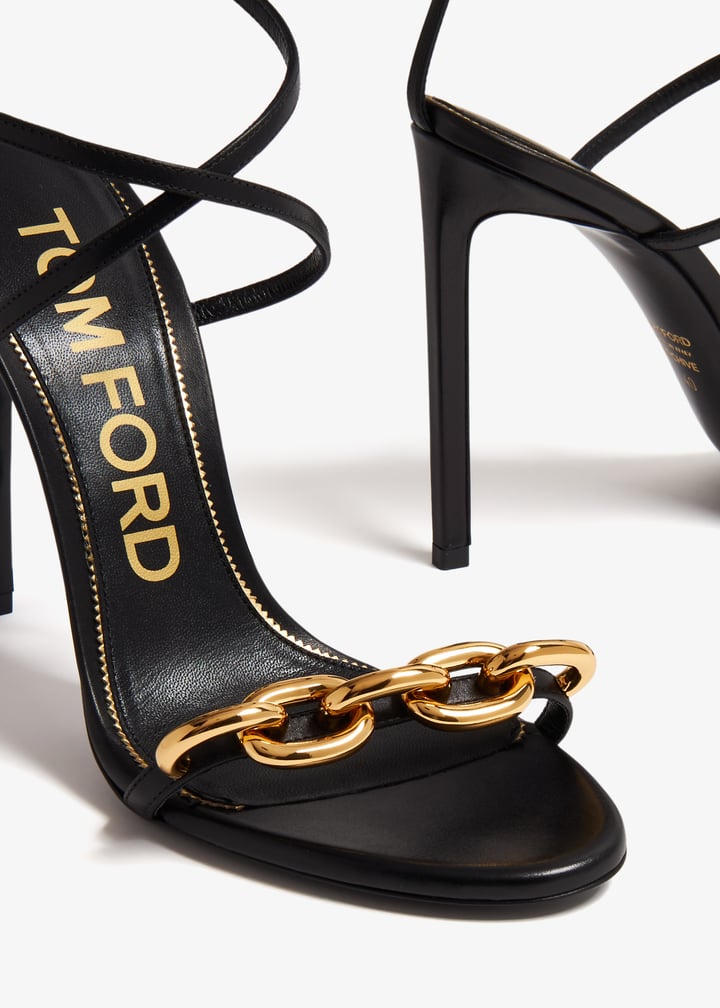 Leather chain sandals