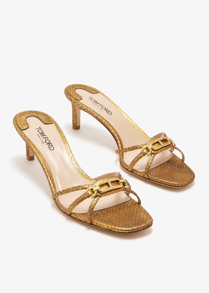 Tom Ford Logo mules for Women - Gold in UAE | Level Shoes
