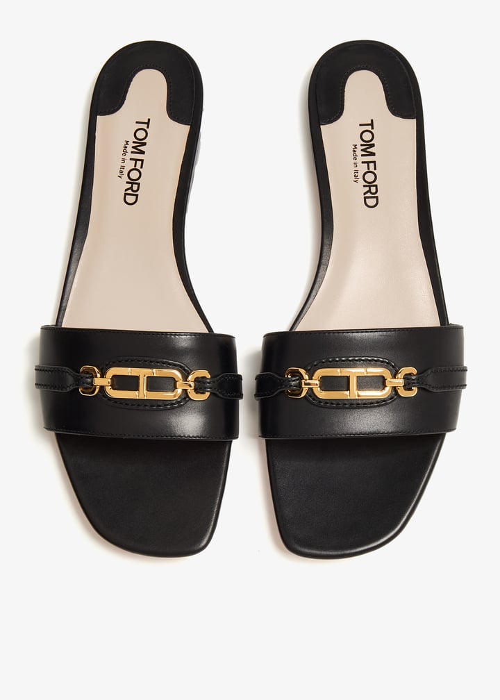 Tom Ford Logo slide sandals for Women - Black in Qatar