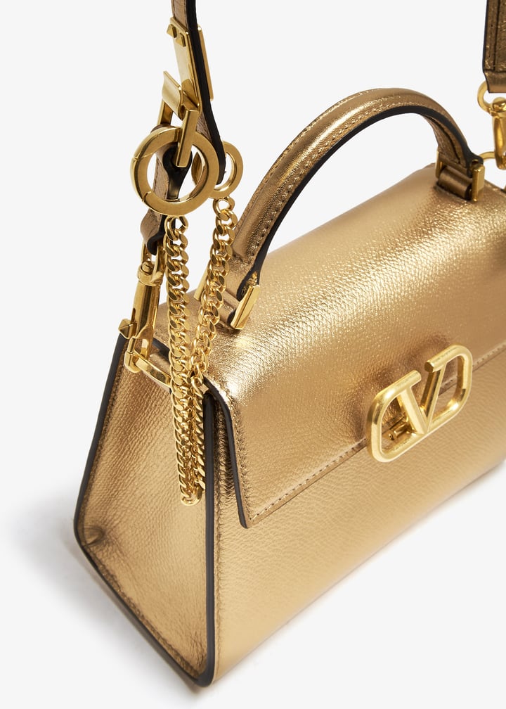 VIP【関税送料無料】希少 GOLDEN  LEATHER TOP HANDLE BAG Valentino Garavani Mini Calf Leather VSLING Top-Handle Bag